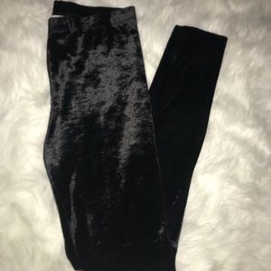 Suede dark navy blue leggings